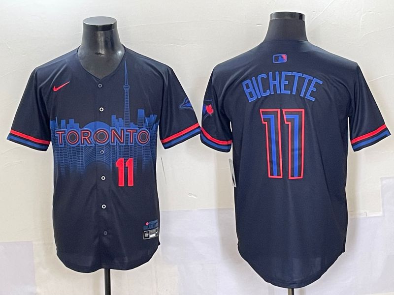 Men 2025 Toronto Blue Jays #11 Bichette Black Joint Name Nike MLB Jersey style 3->toronto blue jays->MLB Jersey